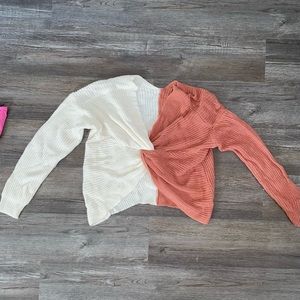 Pink and White Reversable Sweater